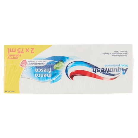 Aquafresh tripla protezione dentifricio igiene dentale multi pacco menta 3 x 2 x 75 ml